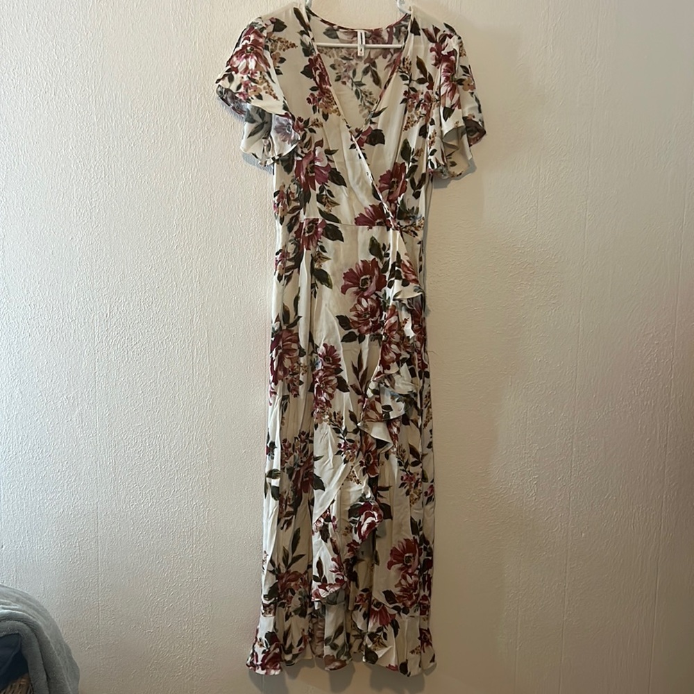 Long floral, springtime, dress, size medium